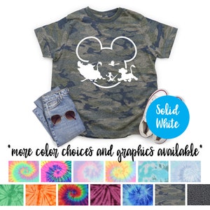 Mickey Face Animal Kingdom Vacation Camo Shirt Solid White Vinyl Lion King Bambino Giovane Adulto Topolino Disney Shirt Disney World Topolino Tee