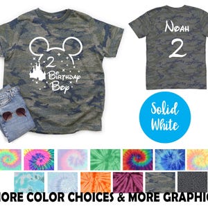Birthday Boy Mouse Camouflage Shirt Solid White Vinyl Birthday Boy Toddler Youth Adult Mickey Tee T-Shirt