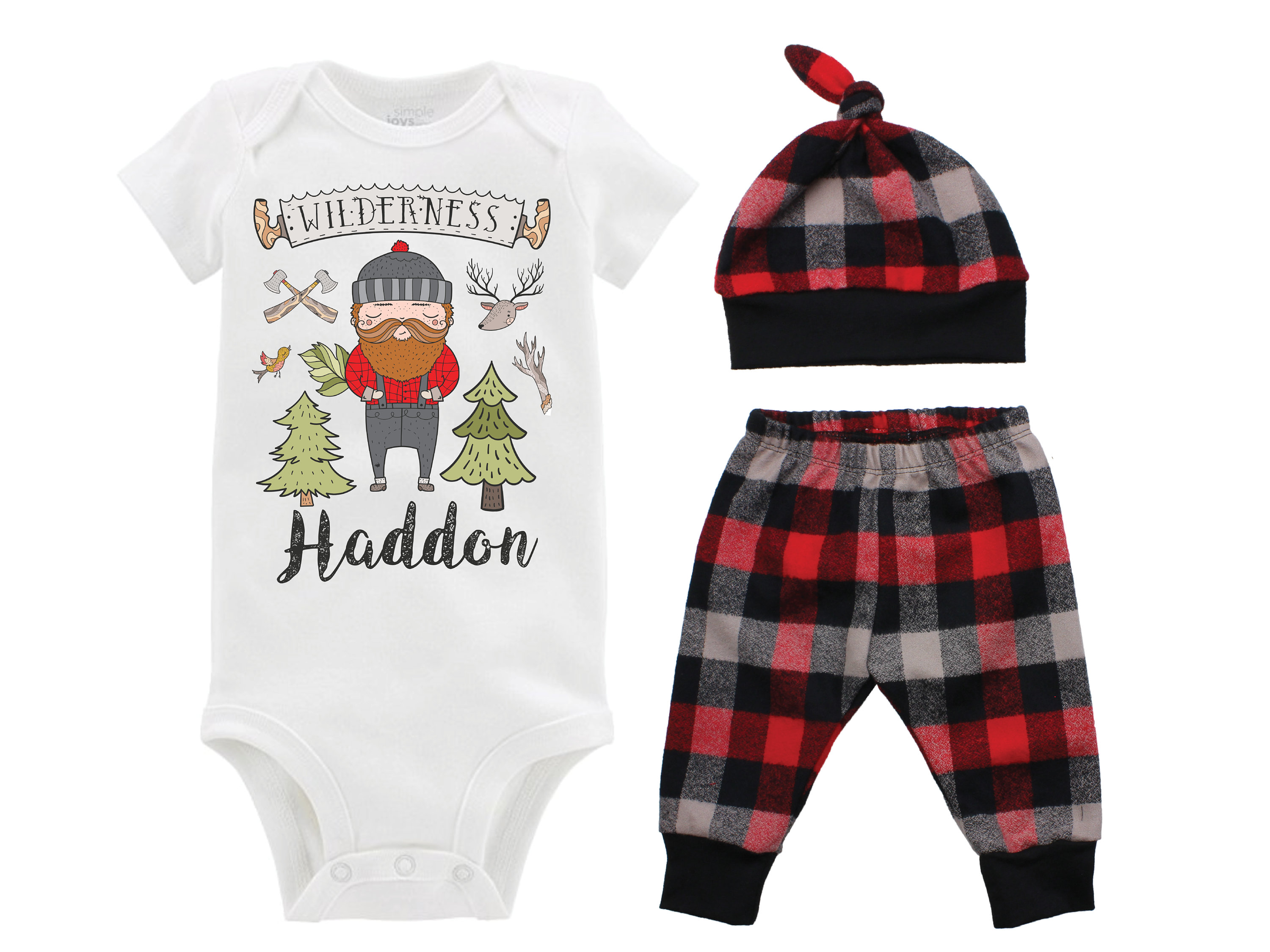 baby boy lumberjack outfit