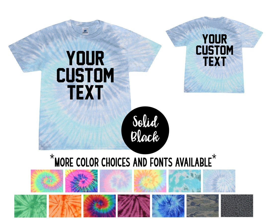Custom Wording Personalized Tie Dye Shirt Minty Rainbow Neon Rainbow ...