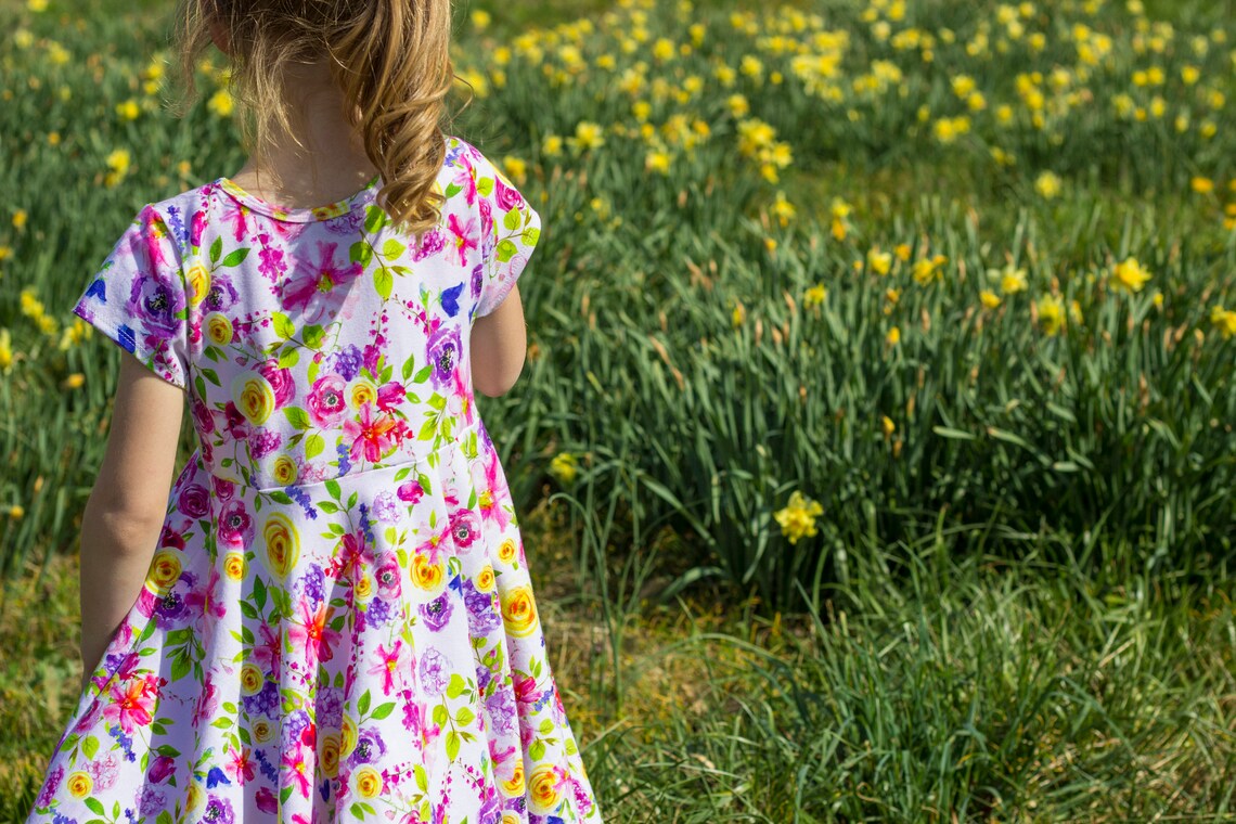 Watercolor Rainbow Twirly Dress