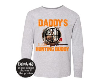 Camoshirt papa's kleine jachtmaatje, VEEL ONTWERPEN, hertenjacht, feestvarken, een, vier, twee, papa's jachtmaatje