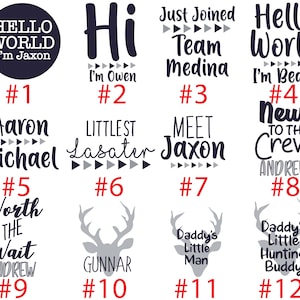 Boy Hello World Personalized Name Coming Home Outfit Bodysuit Infant Gift Set Gray Navy Deer Boy Going Home Set Baby Shower Gift Newborn image 2