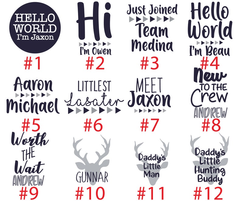 Boy Hello World Personalized Name Coming Home Outfit Bodysuit Infant Gift Set Gray Navy Deer Boy Going Home Set Baby Shower Gift Newborn zdjęcie 2