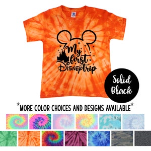 My First Trip Mickey Vacation Minty Tie Dye Shirt Solid Black Vinyl Toddler Youth Adult Pastel Neon Tie Dye Rainbow Shirt