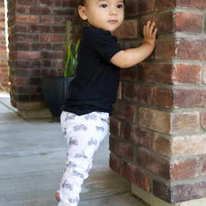 Black and White Motorcycle Baby Leggings Toddler Leggings Boy Leggings Boy Baby Pants Toddler Pants Vintage Motorcycle Leggings CHOOSE SIZE