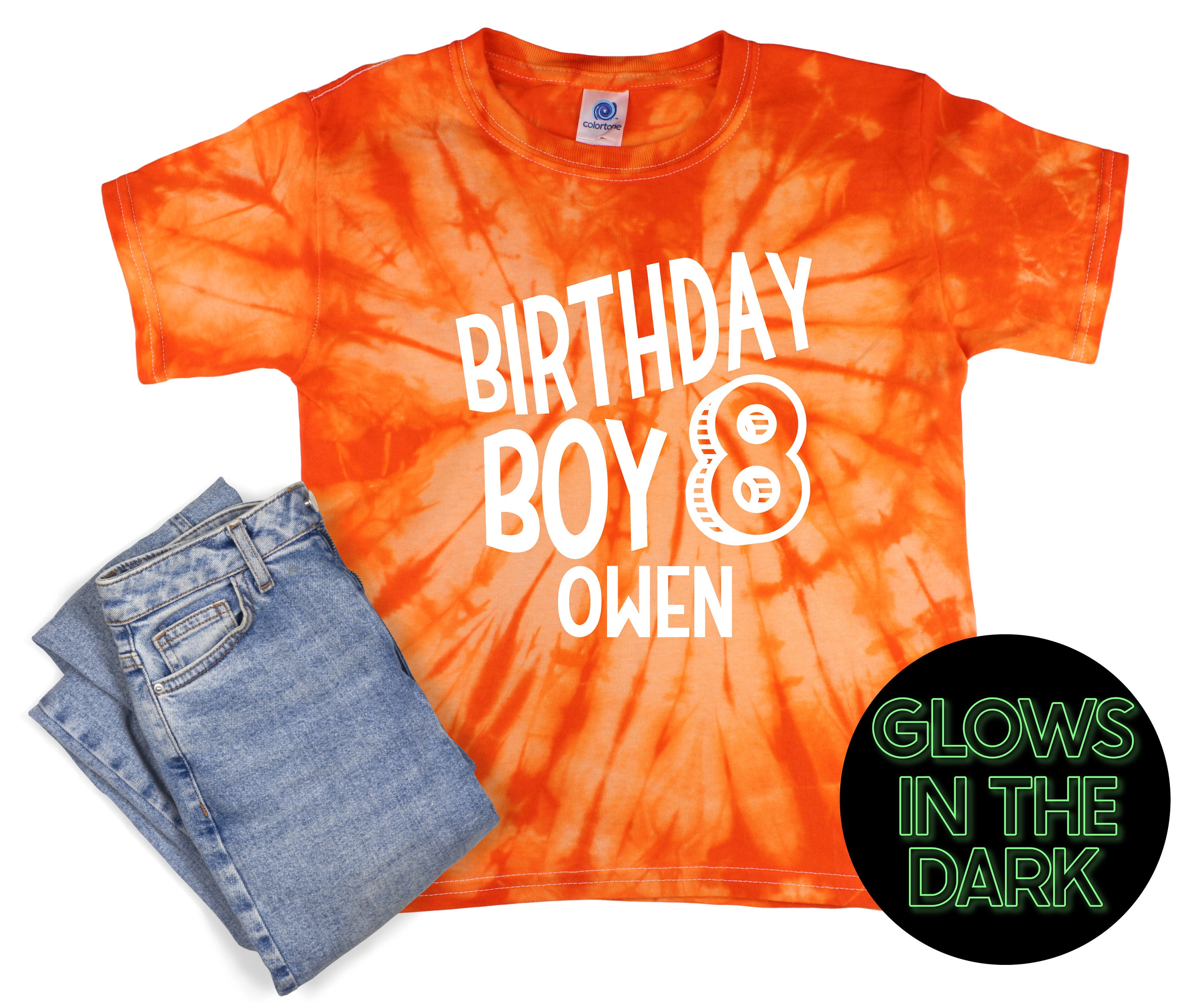 Birthday Boy Tie Dye Glow in the Dark 