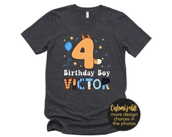 Birthday Boy Dog Inspired Shirt Girl Birthday Shirt Blue Orange Infant Toddler Youth Adult Custom Mom Dad Matching Tee Age Personalized