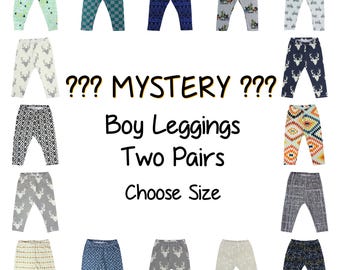 MYSTERY SALE Boy Leggings Two Pairs Choose Size Toddler Leggings Boy Baby Leggings Deer Animal Tribal Motorcycle Arrow