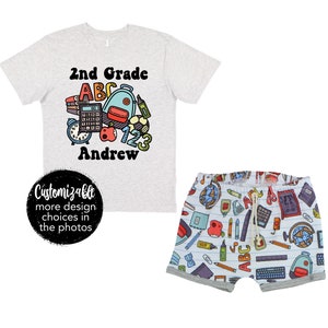 Completo scolastico unisex, zaino per forniture scolastiche, maglietta per il nuovo anno scolastico, quaderno per scuola elementare di grado prescolare, pronto per la scuola