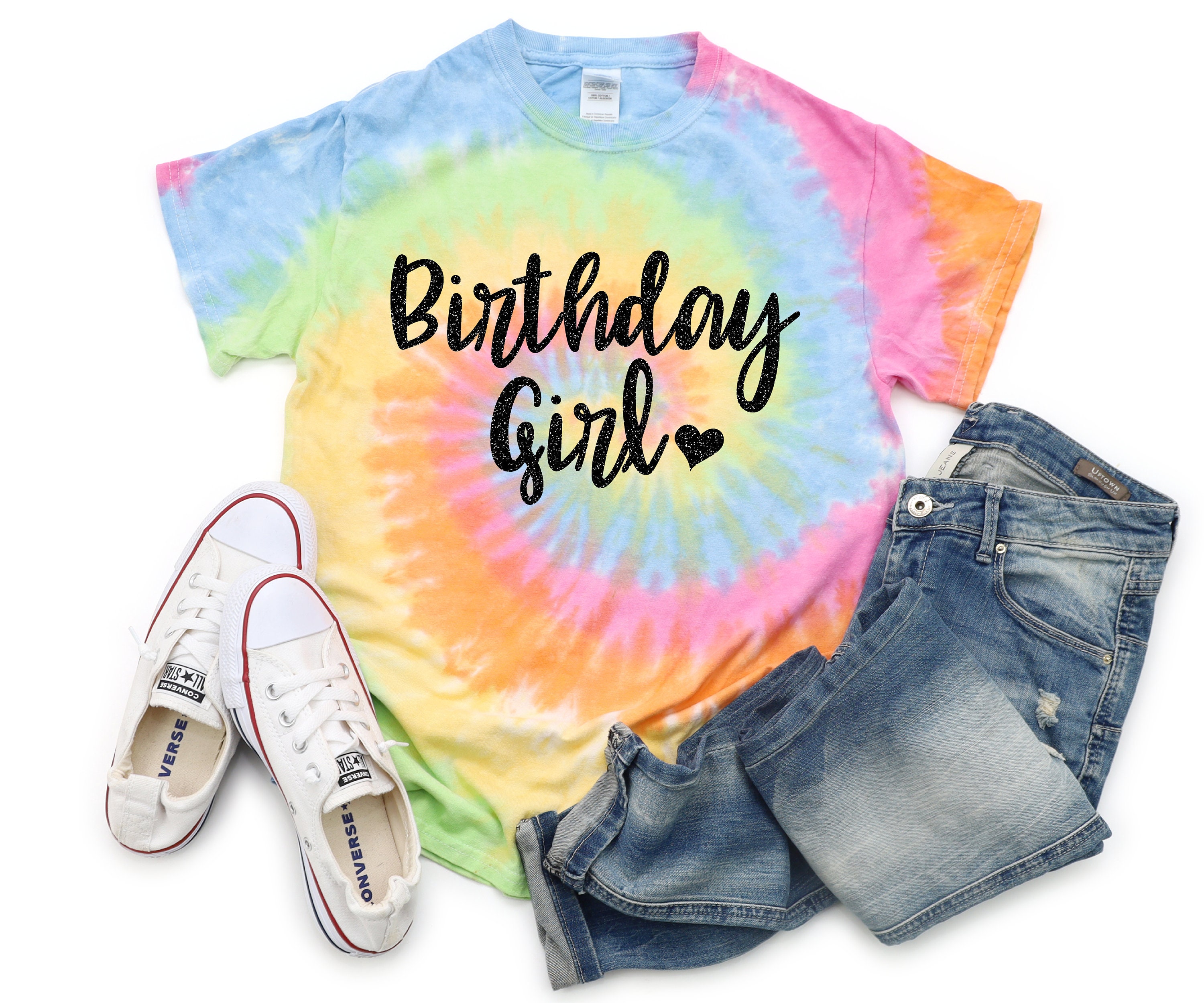 Birthday Girl Neon Tie Dye Shirt Galaxy Bright Black Glitter Etsy