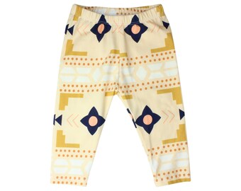 Gold Aztec Tribal Baby Leggings Southwest Tribal Toddler Aztec Girl Leggings Tribal Leggings Aztec Leggings Girly Tribal Leggings Gold