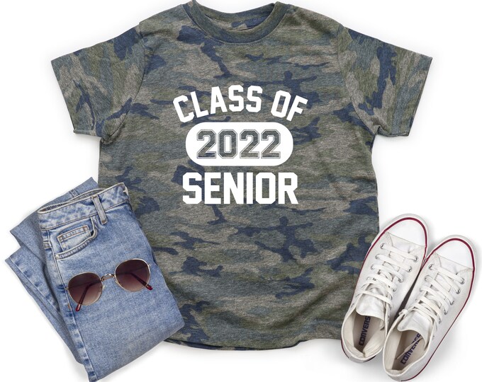 Class of 2022 Unisex Camo Shirt Graduation Class of 2022 Graduation Celebration Tee Senior Shirt Parent Matching Graduation Celebration Tee