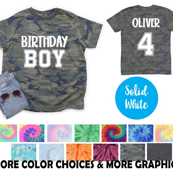 Birthday Boy Camo Shirt Birthday Party Birthday Boy Solid White Vinyl Birthday Boy Party Shirt Boy Camouflage Top Boy's Camouflage Shirt