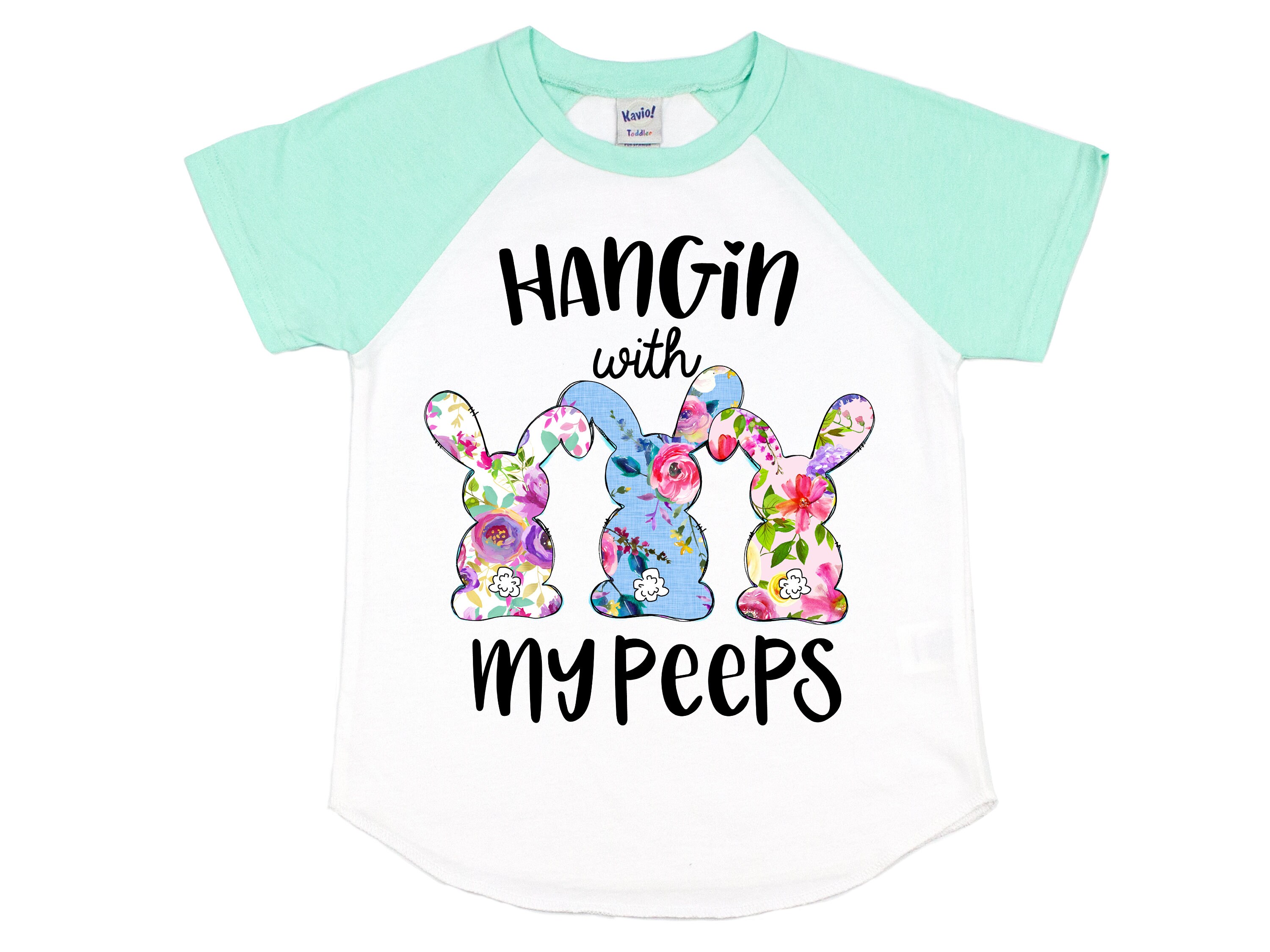 Keepmove Easter Shirts for Women Hangin with My Peeps Shirt Rabbit Pattern Leopard Print Short Sleeved T-Shirt