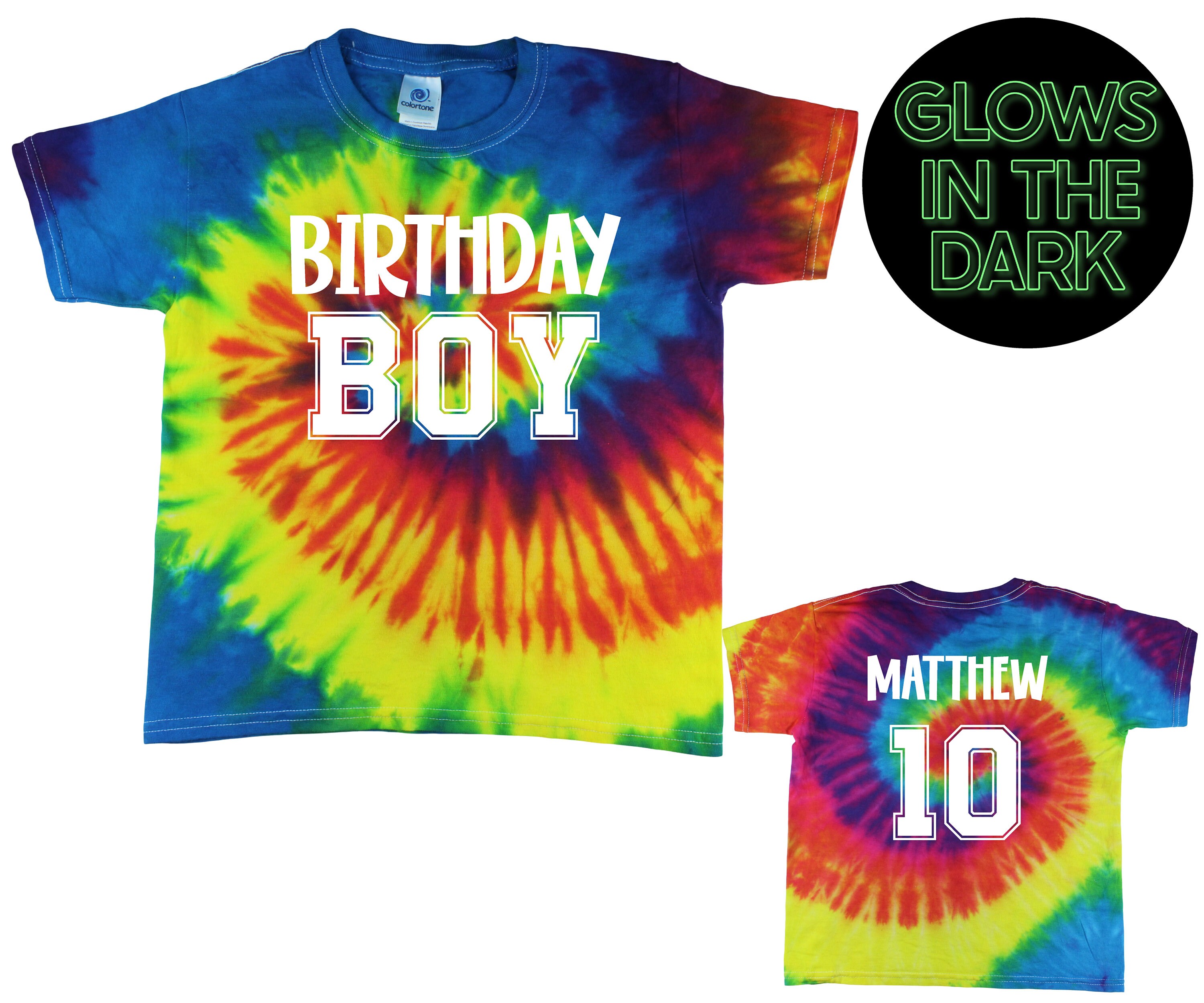 Birthday Boy Tie Dye Shirt Glow in the 