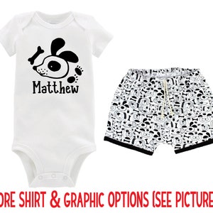Boy Puppy Dog Raglan Outfit My Dog Loves Me Outfit Dog Baby Bodysuit Summer Puppy Shirt Paw Print Bodysuit Boy Puppy Unisex Shorts