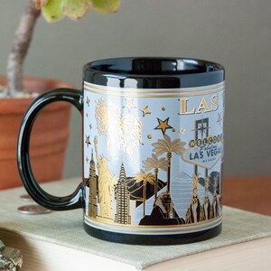 Las Vegas Gilded Souvenir Mug Featuring Landmarks of the Strip - Etsy