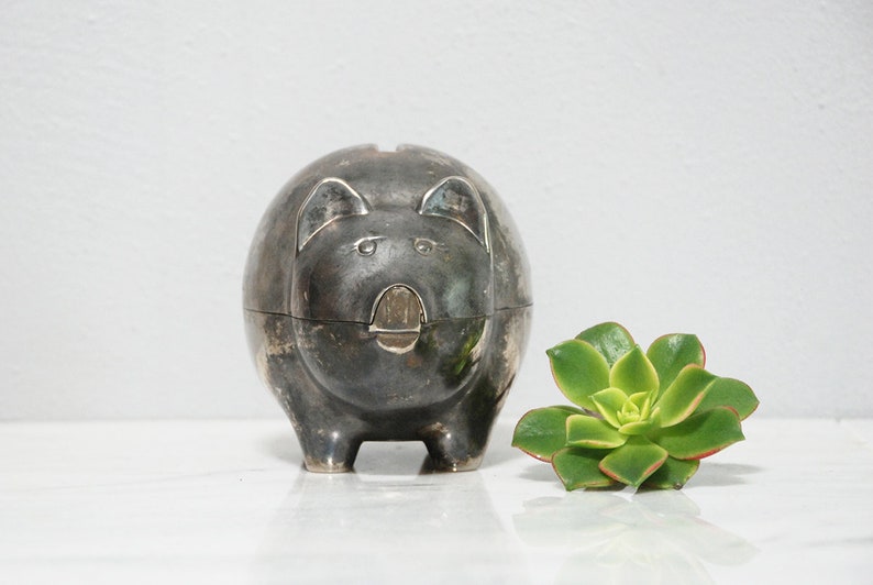 silver pig piggy bank