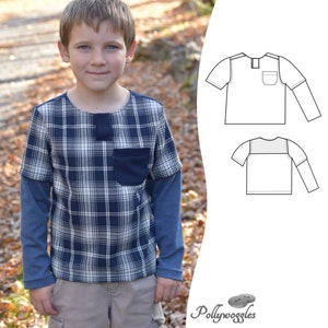 Shirt Pattern Gaspe PDF 2-12Y image 1