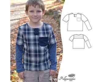 Shirt Pattern - "Gaspe" - PDF - 2-12Y