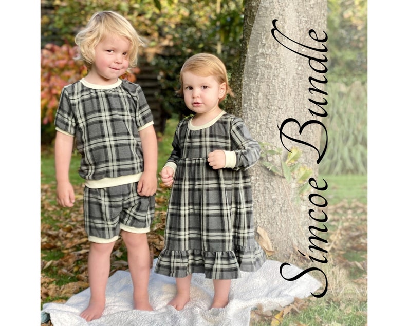 Simcoe Bundle Cotton Flannel Pajamas and Nightgown Patterns image 1