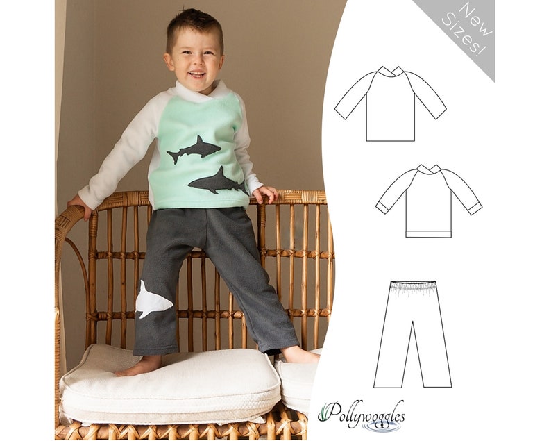 Fleece Pajama Pattern Banff 2-18Y image 1
