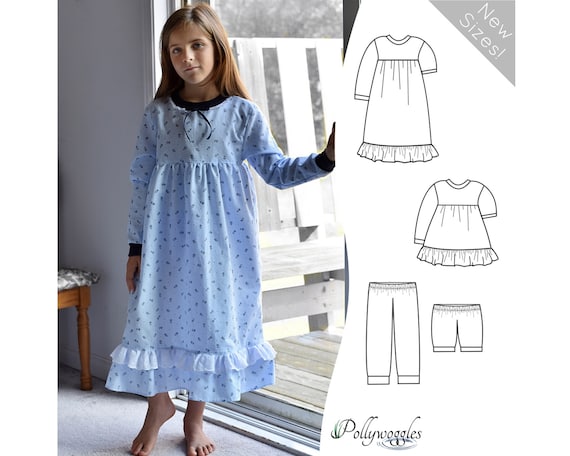 Cotton Flannel Nightgown Pattern Simcoe PDF 2-18Y 