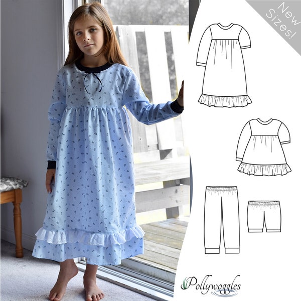 Cotton Flannel Nightgown Pattern - Simcoe - PDF - 2-18Y