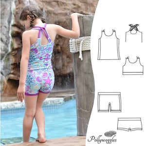 Swimsuit Pattern Nahanni Tankini & Bikini 2-12Y image 1