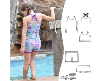 Badeanzug Schnittmuster - "Nahanni" Tankini & Bikini - 2-12Y