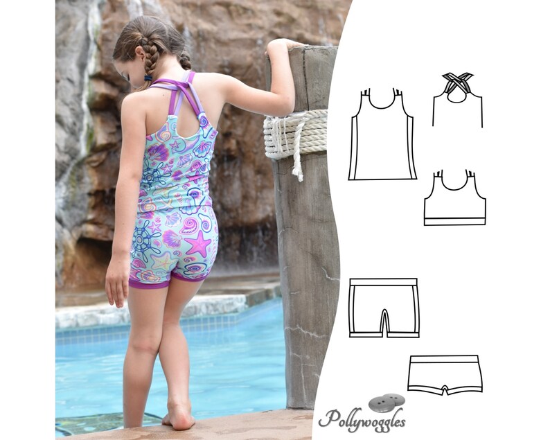 Swimsuit Pattern Nahanni Tankini & Bikini 2-12Y image 1