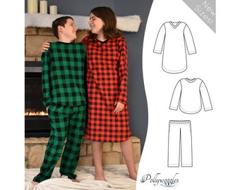 Baumwolle Flanell Pyjama Schnittmuster - Sandilands - PDF - 2-18Y