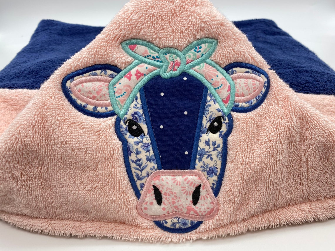 Hooded Kids Towel Cow Towel Farm Animal Towel Personalized Etsy