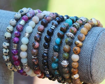 Semi-Precious Stone Beaded Bracelets | simple minimalist earthy boho jewelry beads Whim Goods & Accessories gifts for her