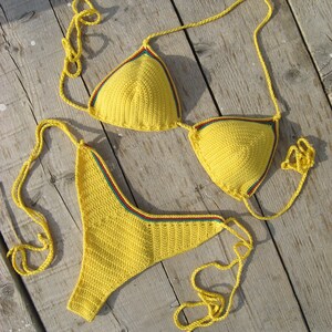 High Hip Brazilian Crochet Bikini Set Jamaican Bikini in - Etsy