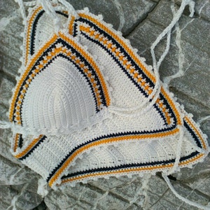 crochet bikini set white Anna Bikini Crochet Beachwear Crochet swimwear Bikini Crochet trim bikini Gift for her Gift for woman String bikini