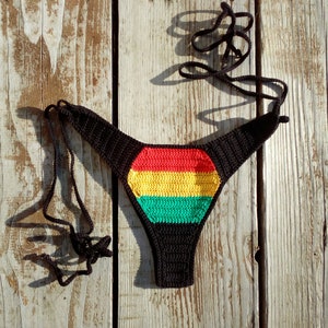 high hip brazilian RASTA crochet bottoms