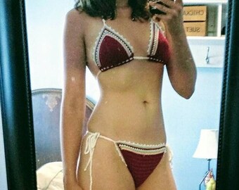 crochet bikini set Burgundy bikini