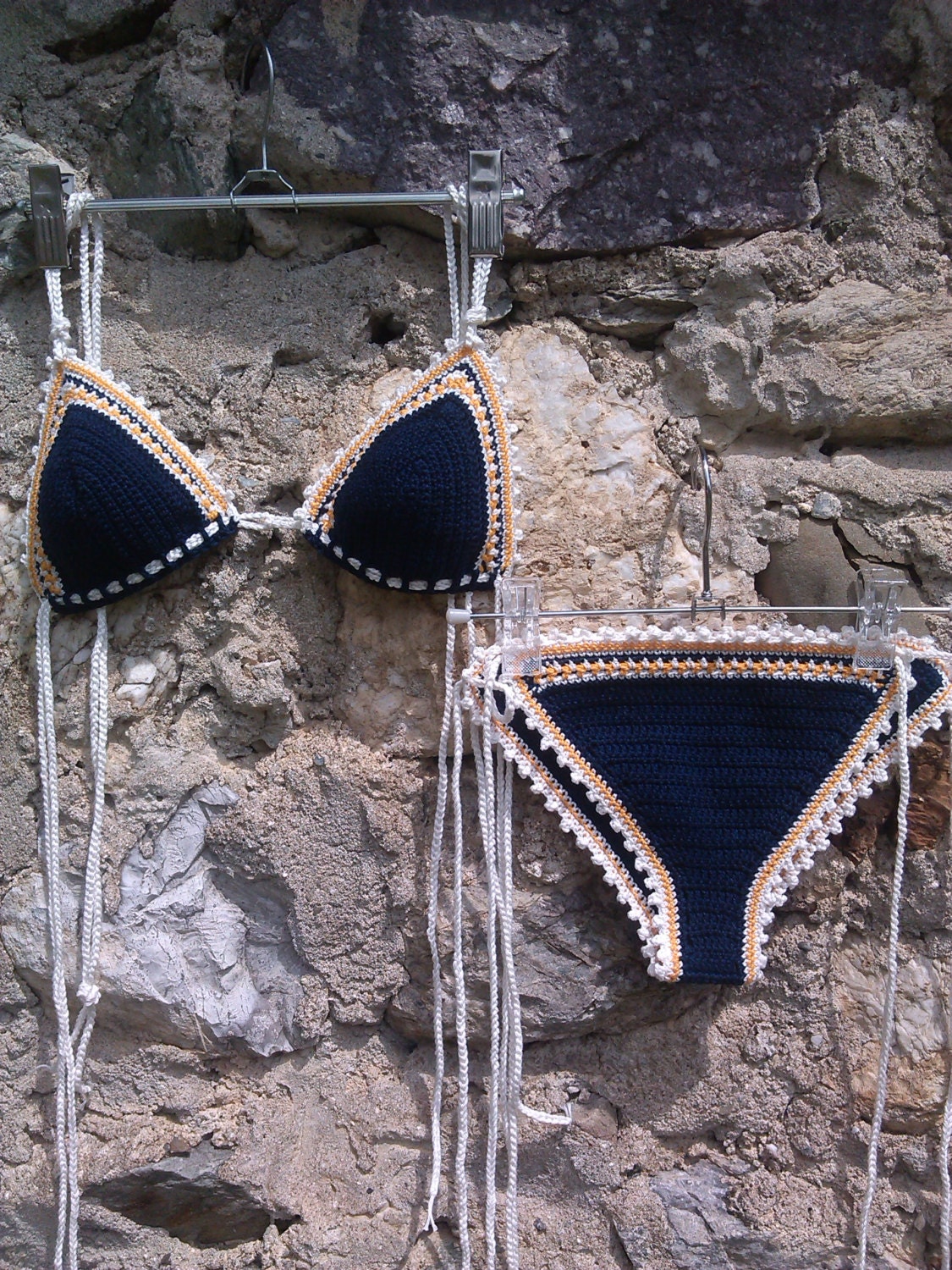 Crochet Bikini Dark Blue Bikini Crochet Crochet Swimsuit Etsy Australia