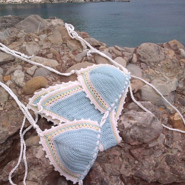 Crochet ocean blue set