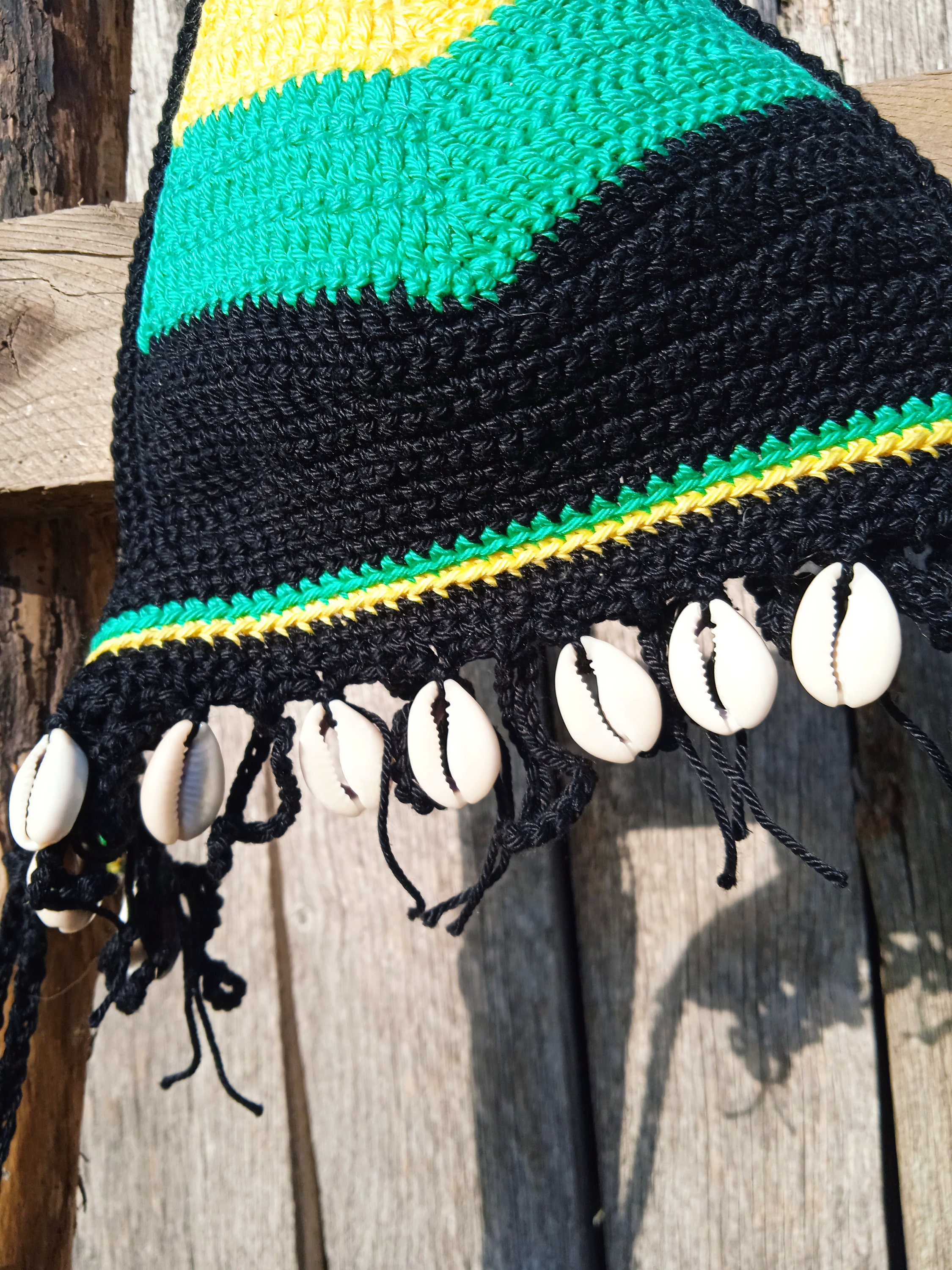 JAMAICAN Crochet Top Rasta With Shells - Etsy