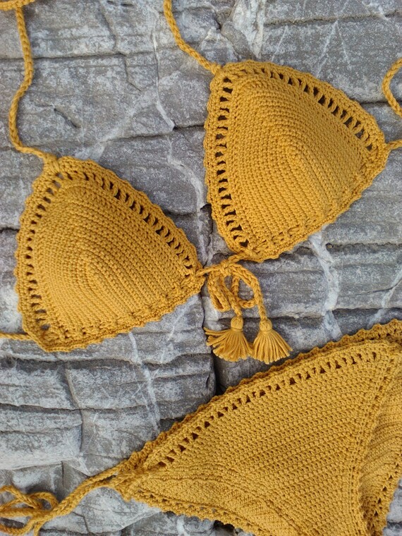 mustard yellow bikini set