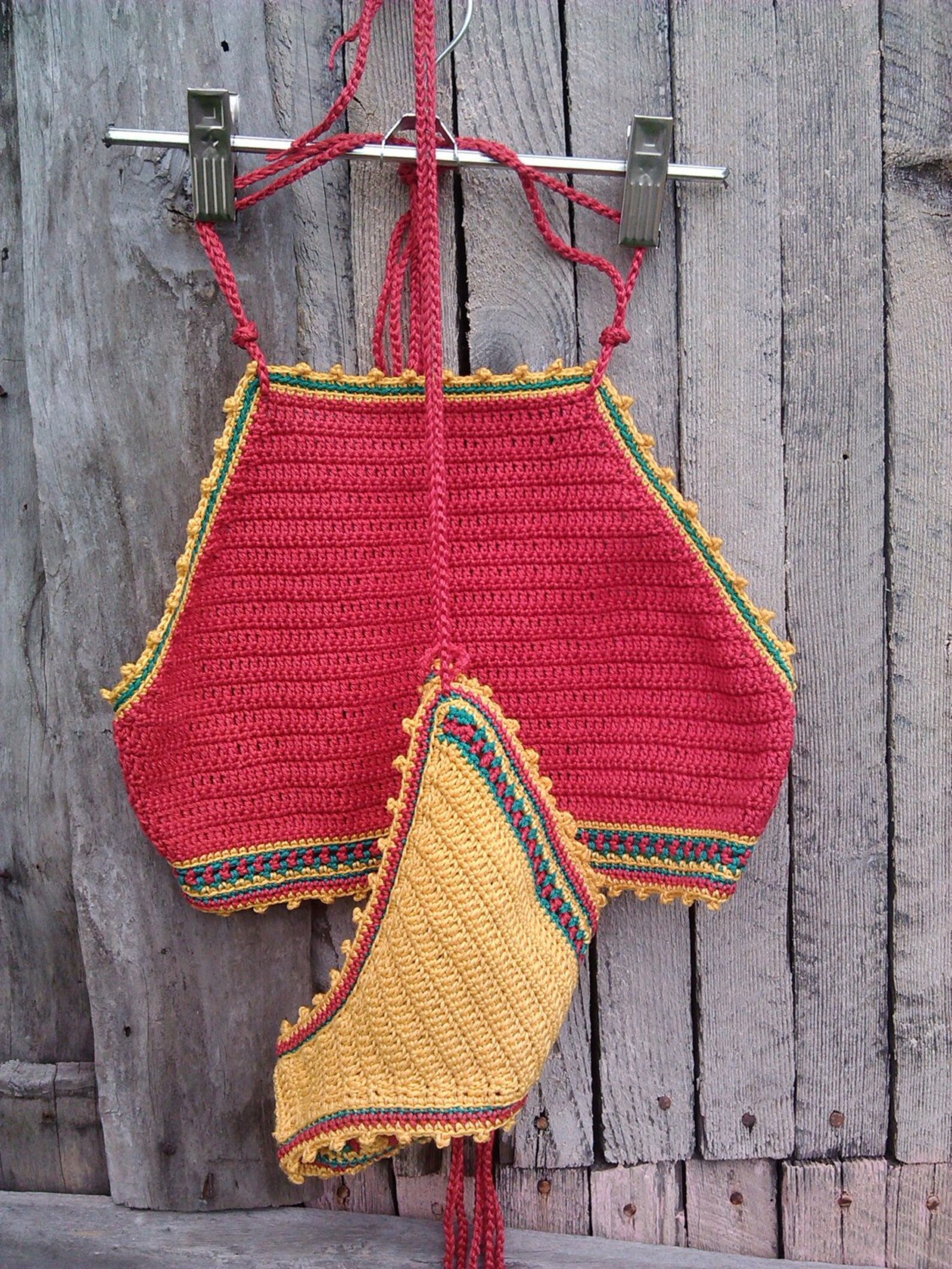 Crochet bikini Red Jamaican Crochet swimwear Bikini Crochet Etsy