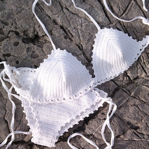 crochet bikini set in Milky White. Can be made in any color