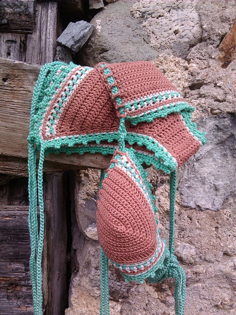 Crochet Bikini Set Love Earth Bronze Bikini Crochet Swimwear Etsy