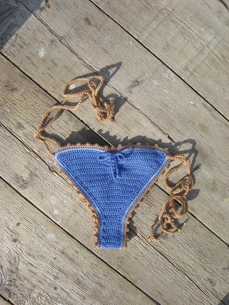 Crochet Bikini Set in Periwinkle Bikini Crochet Swimwear Etsy