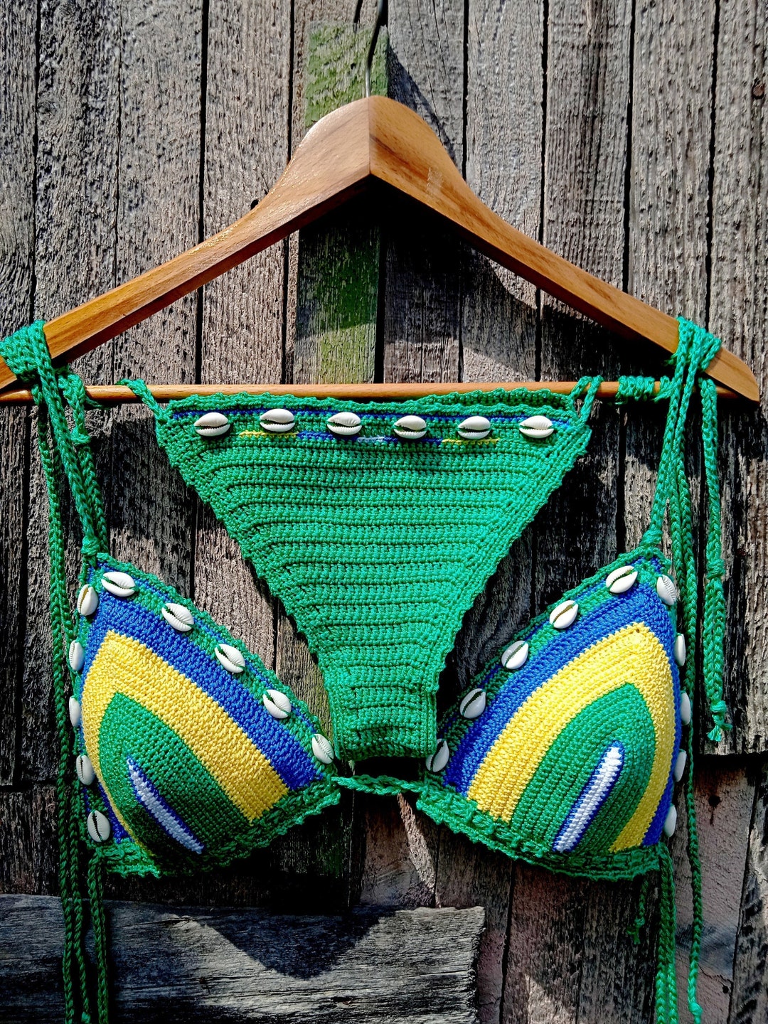 Crochet Bikini Set BRAZIL Flag Bikini Brazilian Flag Etsy