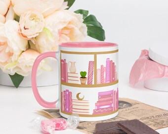 Colorful Book Nook Mug – Book Lover Coffee Cup, Bookish Gift, Reading Nook Decor, Librarian Gift, Bibliophile Aesthetic