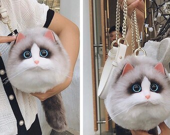 cat plush purse